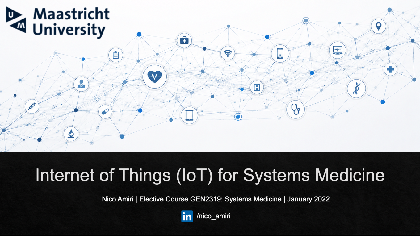 Foto: Erste Vorlesungsfolie zum Thema: Internet of Things (loT) for Systems Medicine